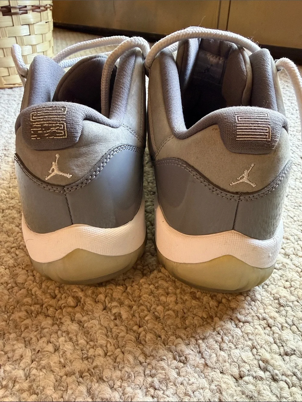 Jordan Men's Retro 11 Low-Top Sneakers in Gray and White size 13
